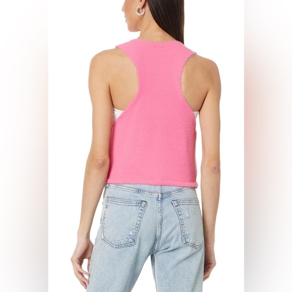 Free People x Intimately FP Top Womens Medium Pink Warm Fluff Crop Top Y2K Knit - Picture 2 of 9